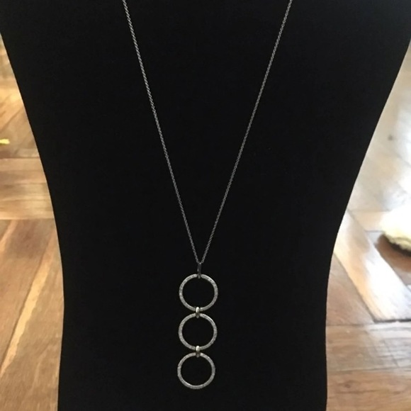 Sterling Silver Necklace with diamond CZ pendant - Picture 1 of 3